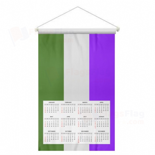 Genderqueer Pride Woven Fabric Digital Printing Calendar