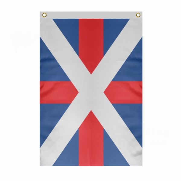 Georgian Navy Large Size Flag Hanging on Building