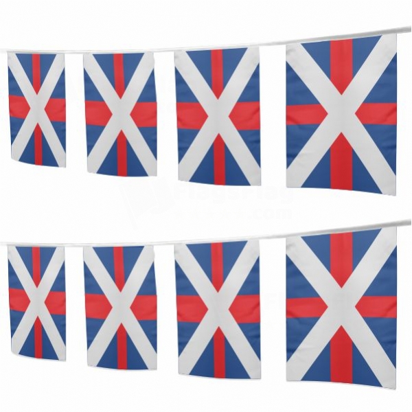 Georgian Navy Square String Flags