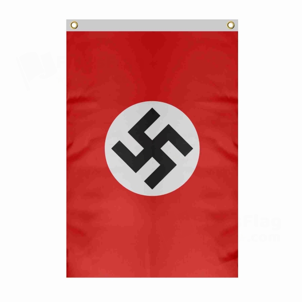 German Nsdap Large Size Flag Hanging on Building