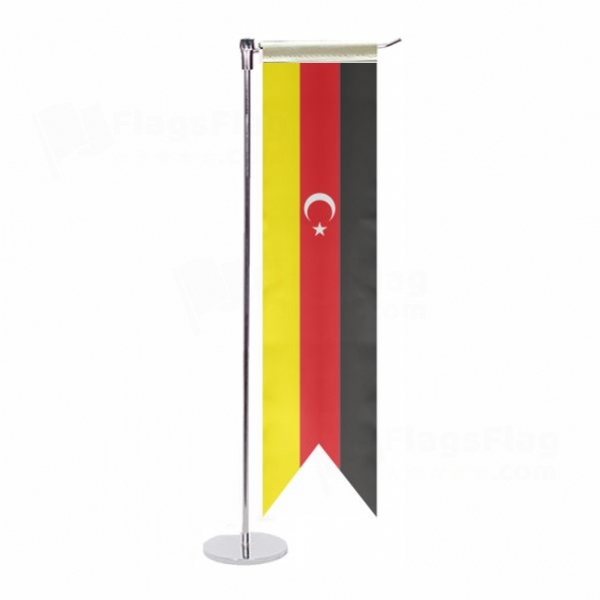 German Turkish L Table Flag