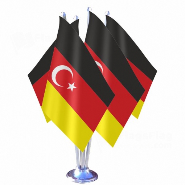 German Turkish Quadruple Table Flag