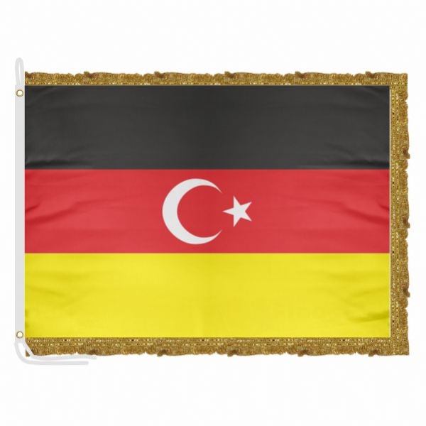 German Turkish Satin Office Flag