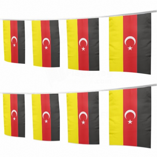 German Turkish Square String Flags