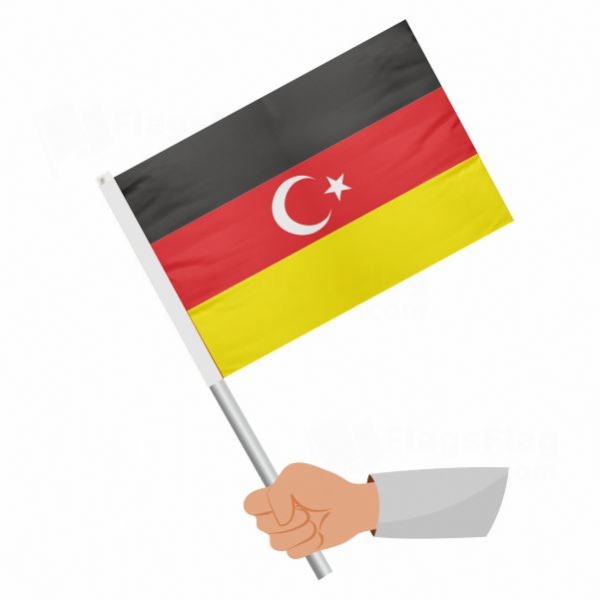 German Turkish Stick Flag
