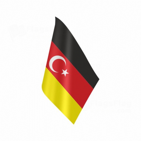 German Turkish Table Flag
