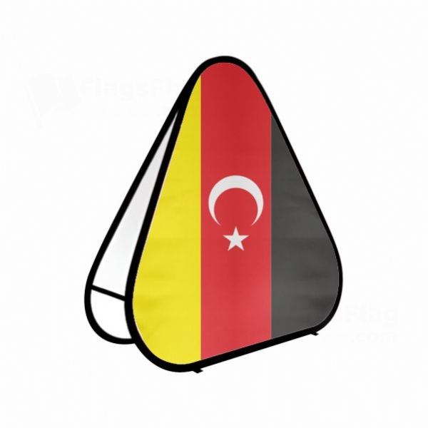 German Turkish Triangle Fabric Banner Display Stands