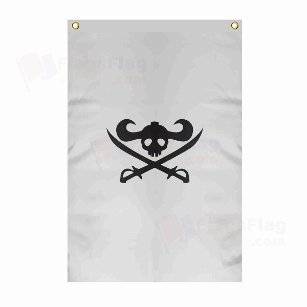 Giant Warrior Pirates Large Size Flag Hanging on Building