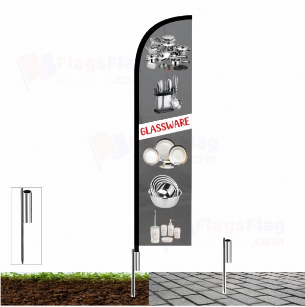 Glassware Fishing Rod Flag