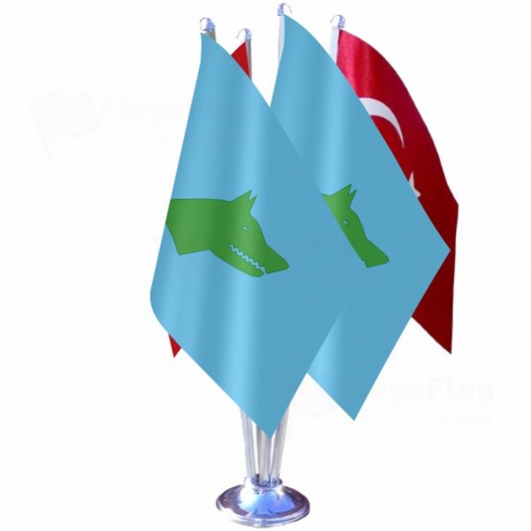 Gokturk Quadruple Table Flag