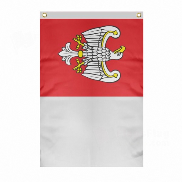 Greater Poland Voivodeship Large Size Flag Hanging on Building