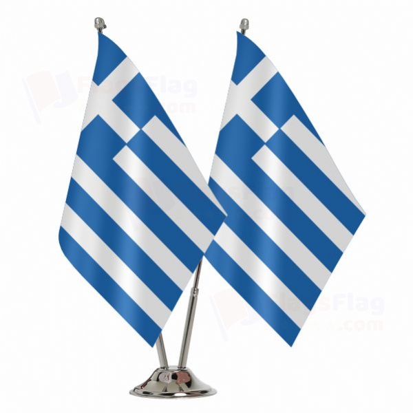 Greece 2 Table Flags