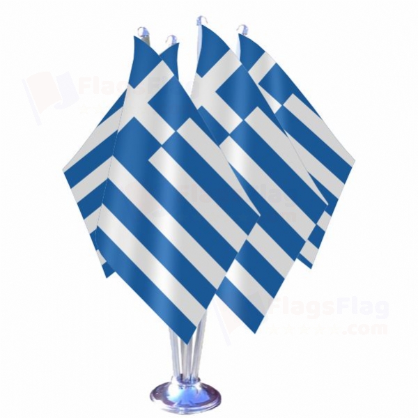 Greece Quadruple Table Flag