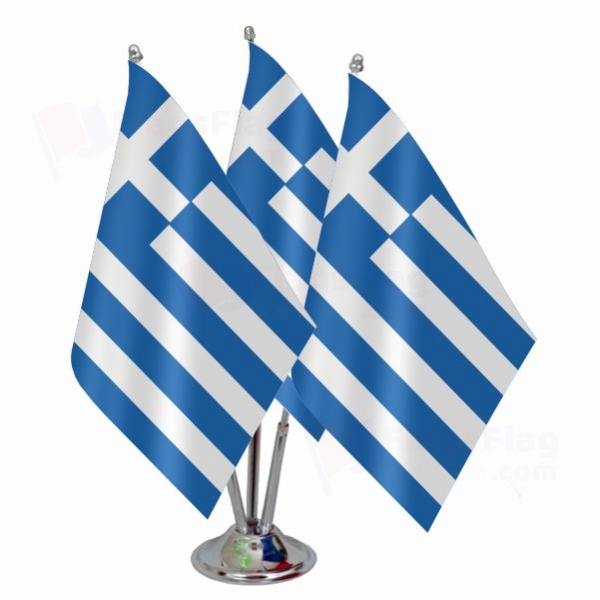 Greece Triple Table Flag