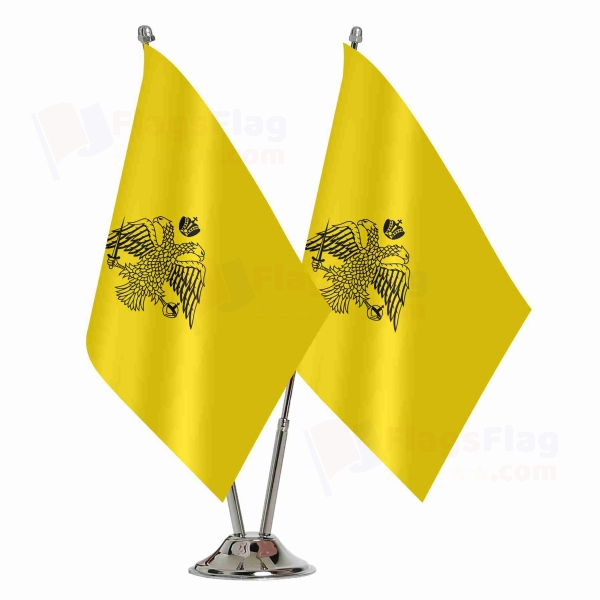 Greek Orthodox Church 2 Table Flags
