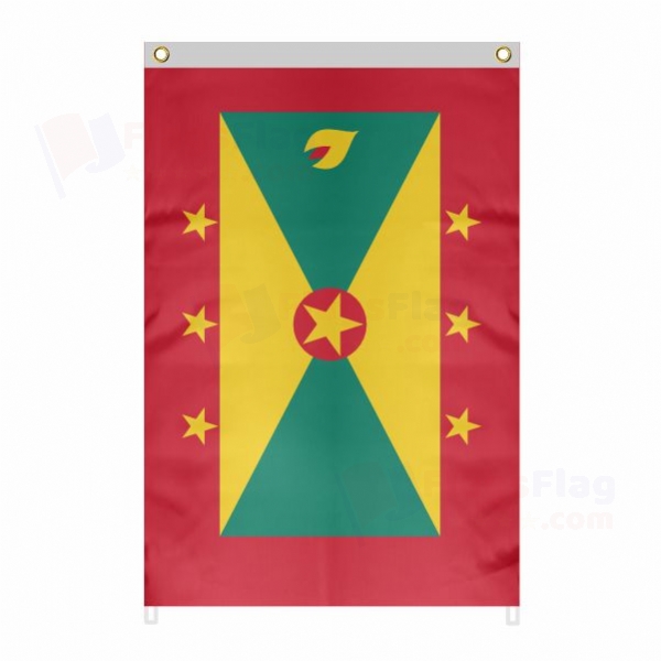 Grenada Large Size Flag Hanging on Building