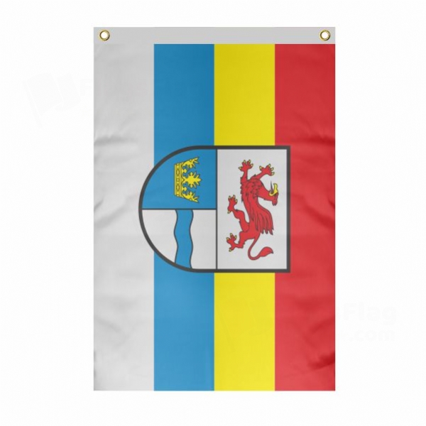 Gryfino Large Size Flag Hanging on Building