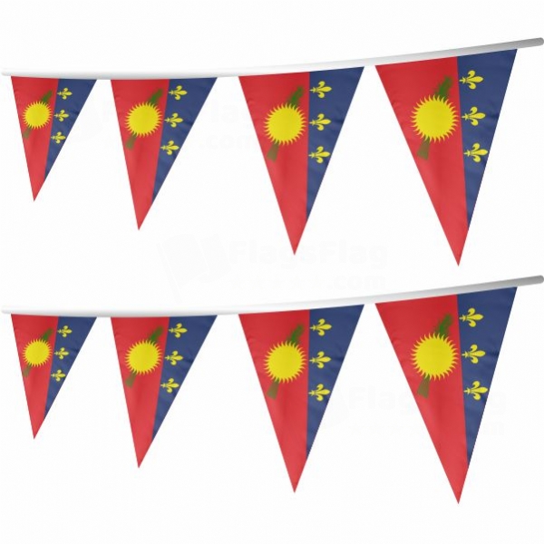 Guadeloupe Stringed Triangle Flag