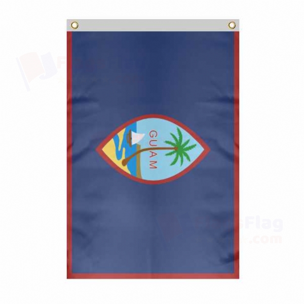 Guam Large Size Flag Hanging on Building
