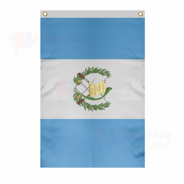Guatemala Large Size Flag Hanging on Building