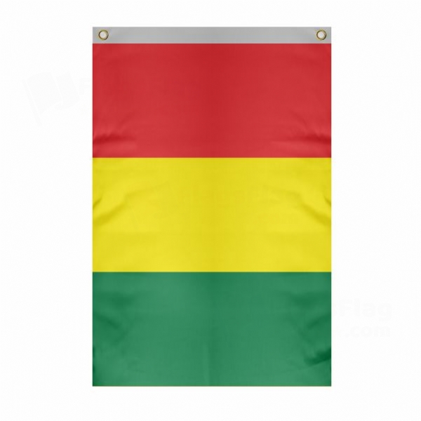 Guinea Large Size Flag Hanging on Building