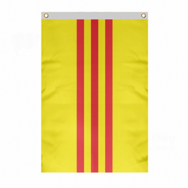 G�ney Vietnam Large Size Flag Hanging on Building