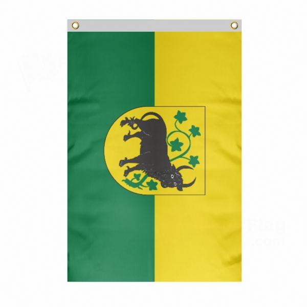 G�strow Large Size Flag Hanging on Building