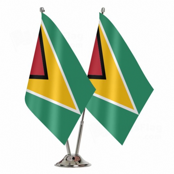 Guyana 2 Table Flags