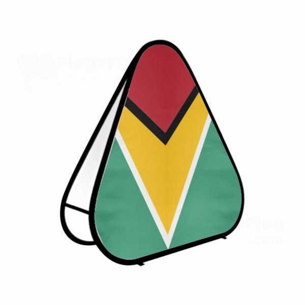 Guyana Triangle Fabric Banner Display Stands