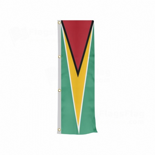Guyana Vertically Raised Flags