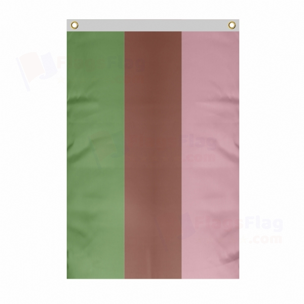 Gynesexual Large Size Flag Hanging on Building