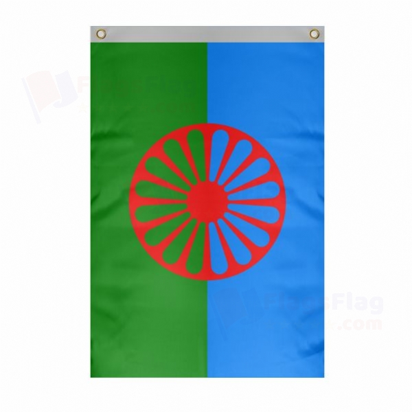 Gypsy Large Size Flag Hanging on Building