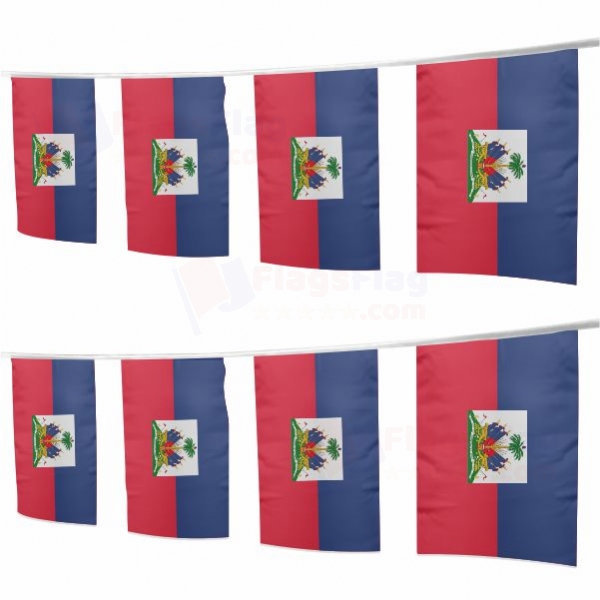 Haiti Square String Flags