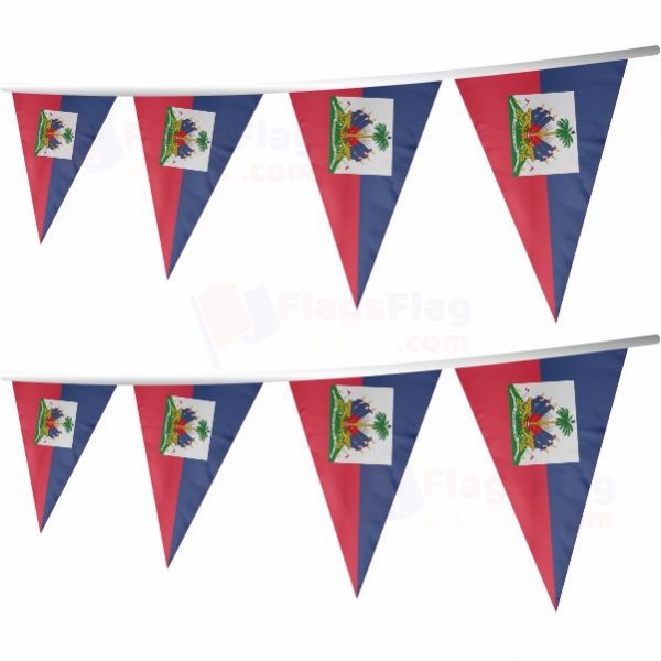 Haiti Stringed Triangle Flag