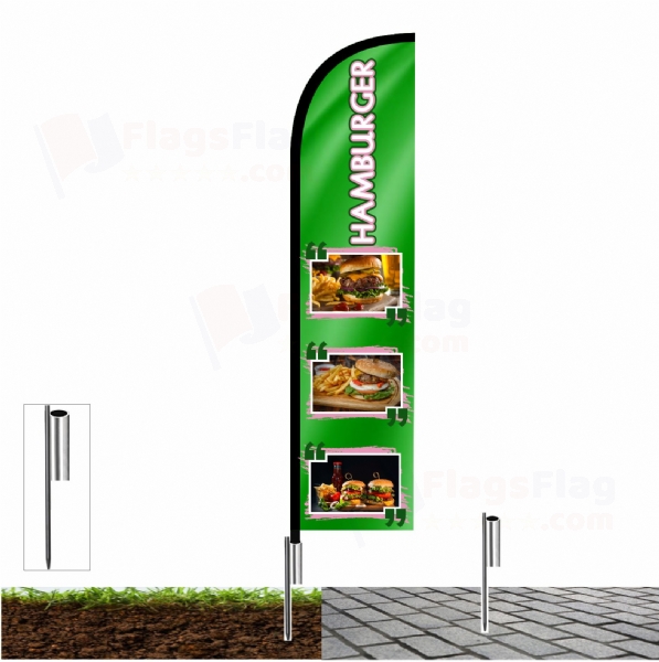 Hamburger Fishing Rod Flag