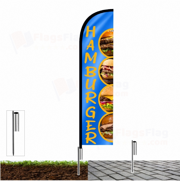 Hamburger Flags with fishing line