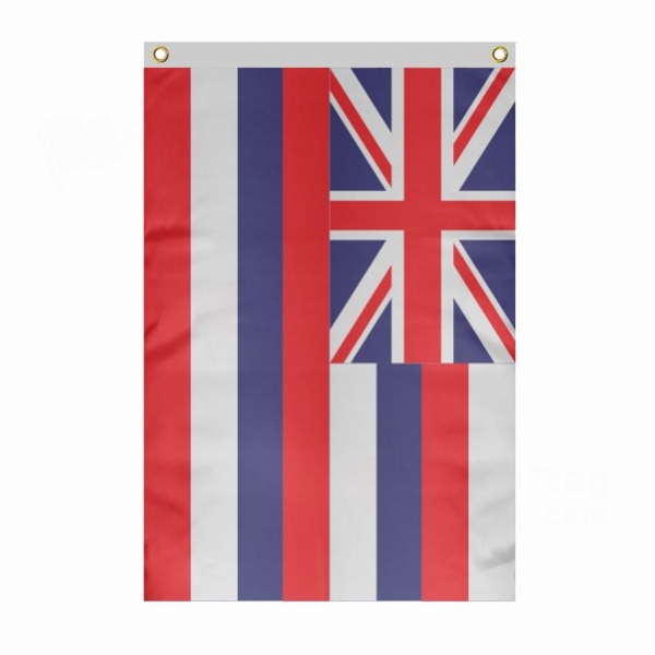 Hawaii Large Size Flag Hanging on Building