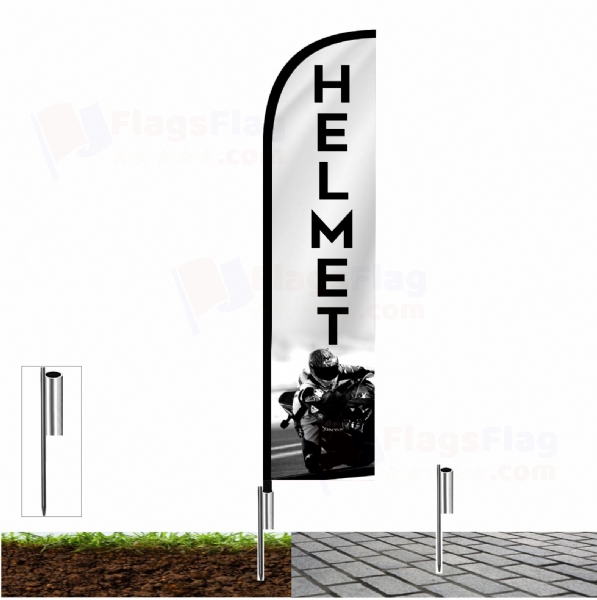 Helmet Flags with fishing line