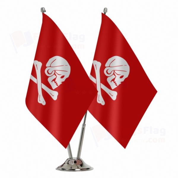 Henry Avery Red Binary Table Flag
