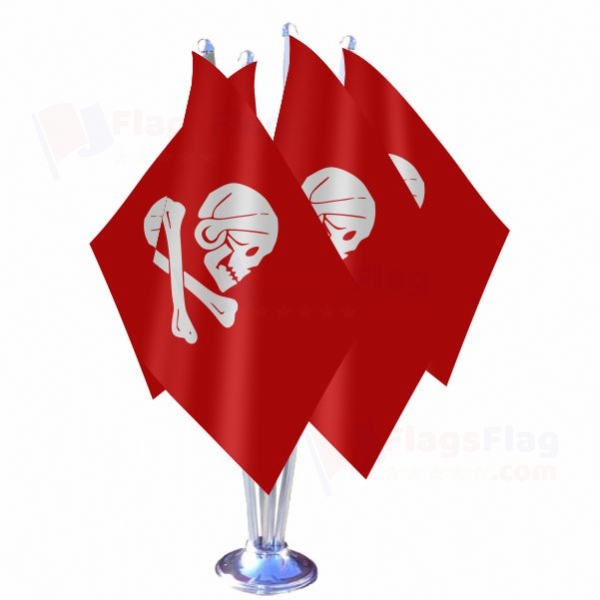 Henry Avery Red Quadruple Table Flag