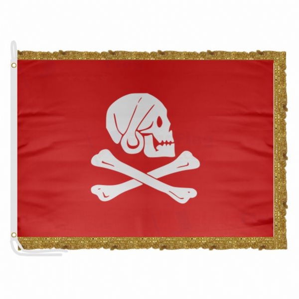 Henry Avery Red Satin Office Flag