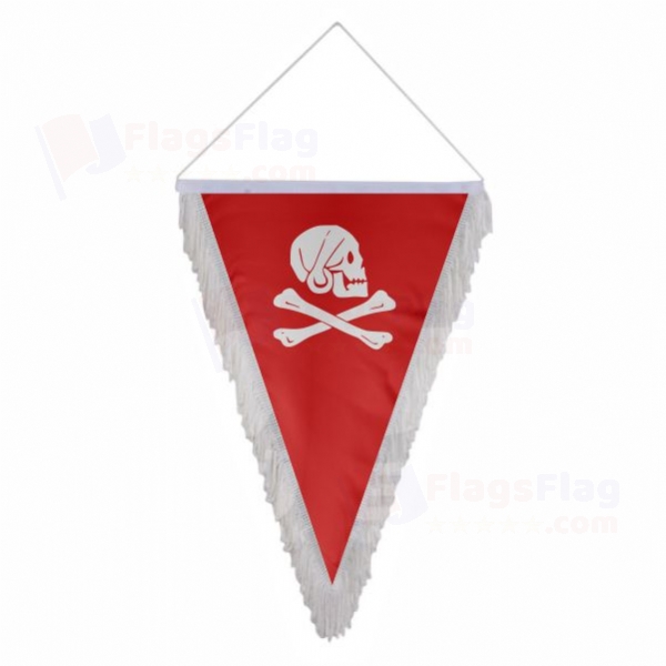 Henry Avery Red Triangle Fringed Streamers