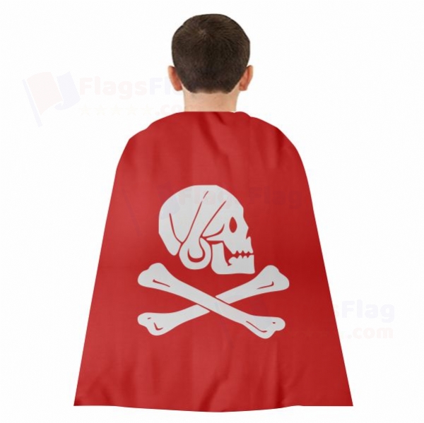 Henry Avery Red Woven Fabric Cloak Digital Printing