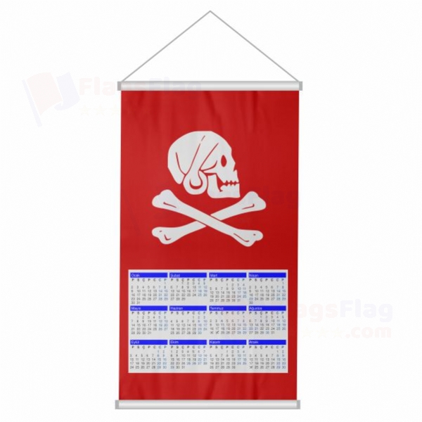 Henry Avery Red Woven Fabric Digital Printing Calendar