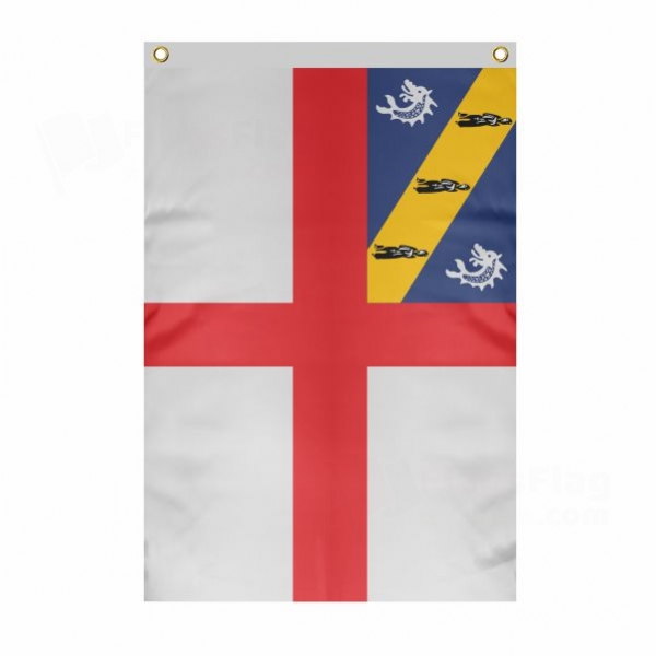 Herm Large Size Flag Hanging on Building