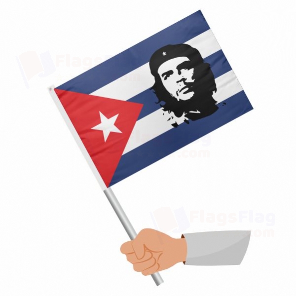 Hero Of The Cuban Revolution E� Che Ernesto Guevara Stick Flag