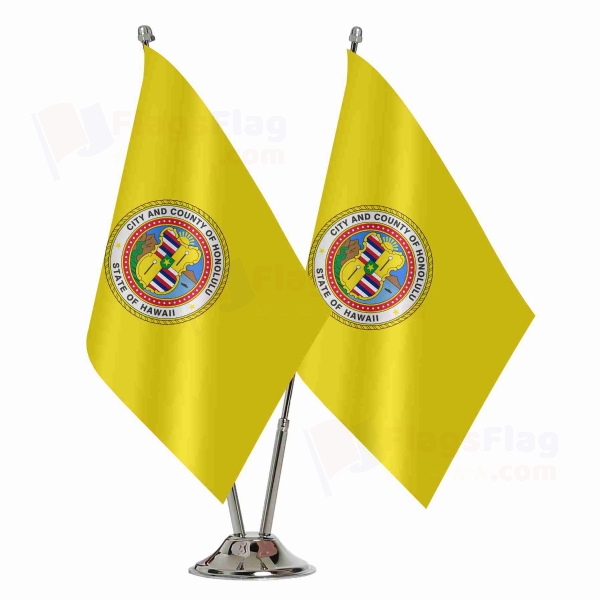 Honolulu Hawaii Binary Table Flag