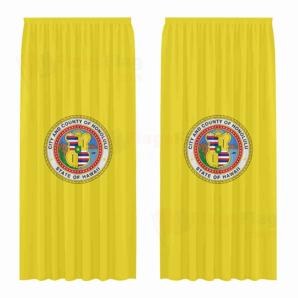 Honolulu Hawaii Digital Printed Curtains