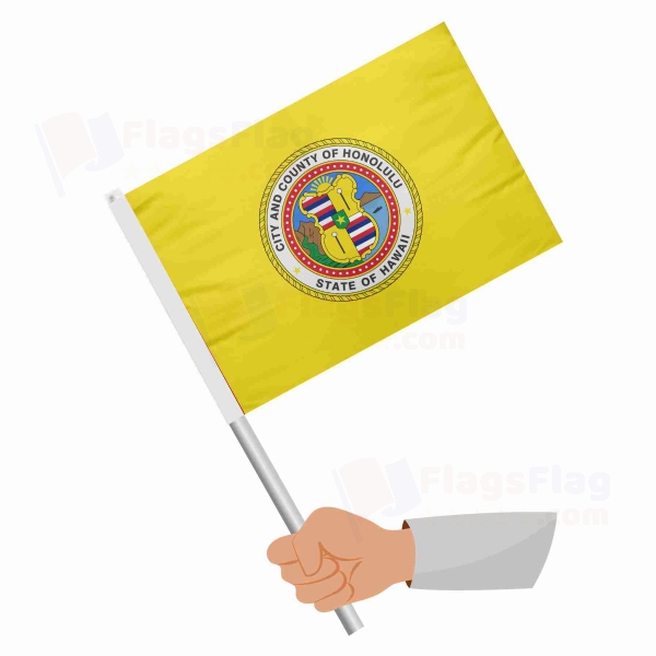 Honolulu Hawaii Stick Flag