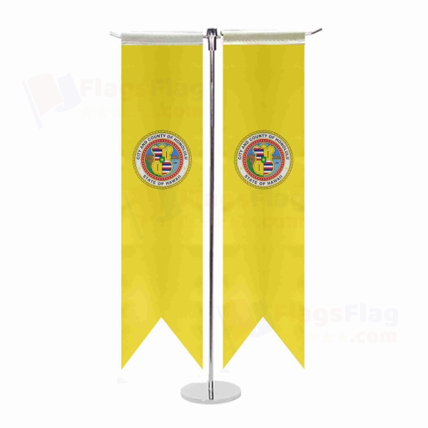 Honolulu Hawaii T Table Flags
